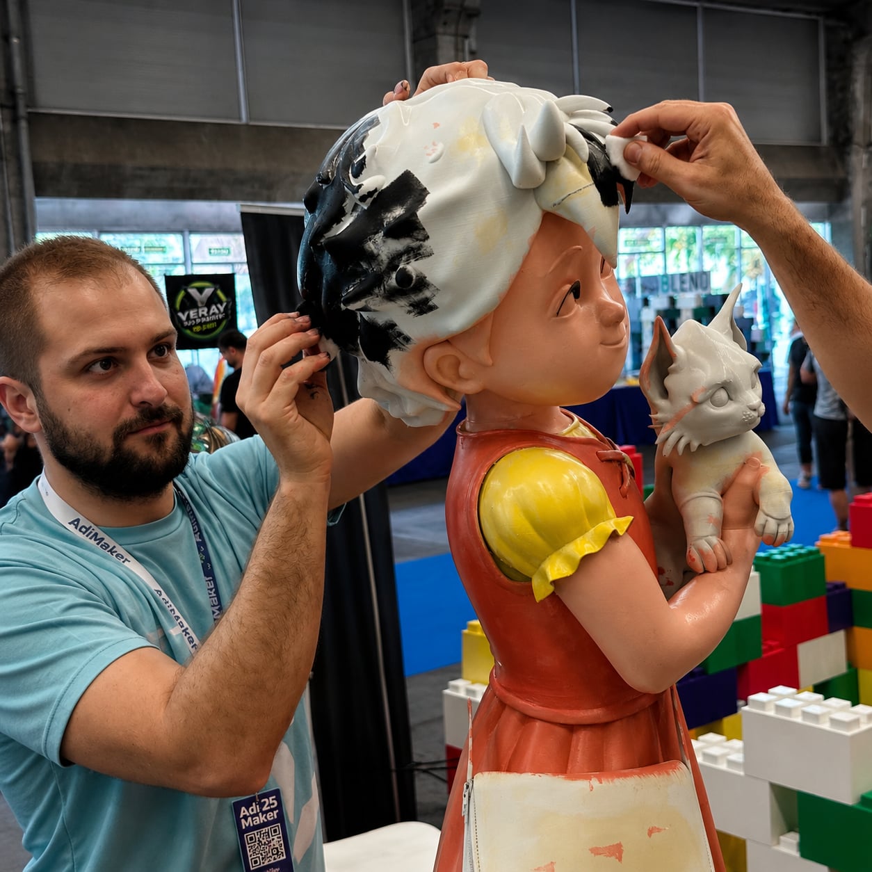 Postprocesado y pintura artística a mano de la figura de Heidi por el equipo Click